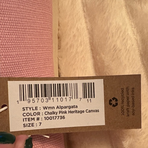 TOMS Pink Canvas Slip-On Flats - Picture 2 of 6